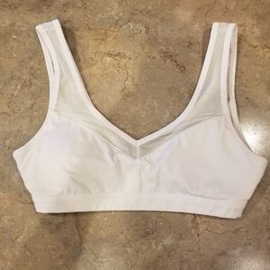White Fabletics Sports Bra